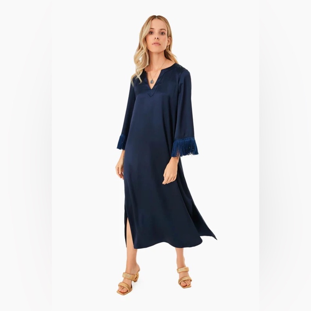 NWT tuckernuck navy fringe Jamie dress